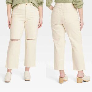 Size 18 - Womens Super-High Rise Vintage Straight Jeans - Universal Thread Ivory
